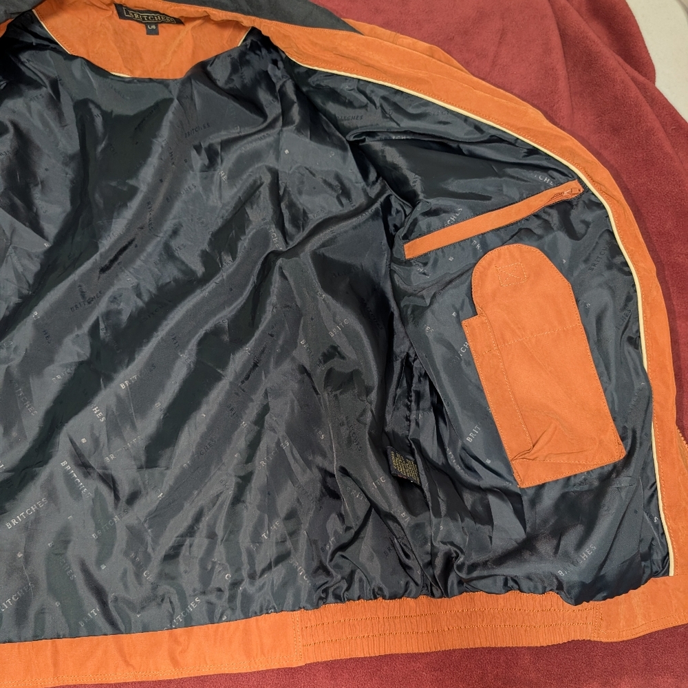 Vintage Britches Burnt Orange Windbreaker Jacket - Size L - Picture 2 of 7